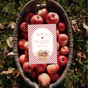 Rustikale Gingham-Boho-Apple-Of-Our-Eye-Baby-Party Dankeskarte