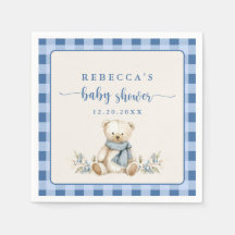 Rustikale Gingham Teddy Bear Winter Baby Dusche
