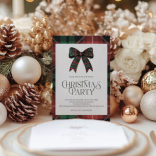 Rustikale Gingham Weihnachts-Party Einladung
