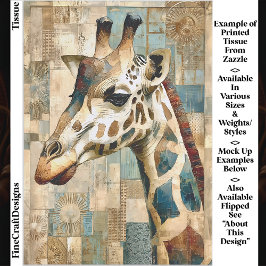 Rustikale Giraffe Patchwork Hintergrund EB6L Decou Seidenpapier