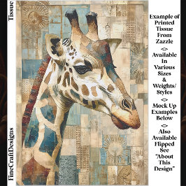 Rustikale Giraffe Patchwork Hintergrund EB6R Decou Seidenpapier