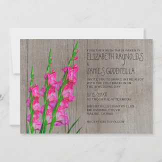 Rustikale Gladiolus Hochzeitseinladungen Einladung