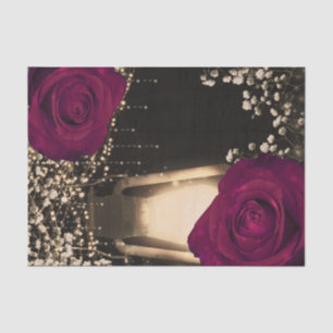 Rustikale Glow-Laterne Magenta-Beeren-Rosen-Hochze Seidenpapier