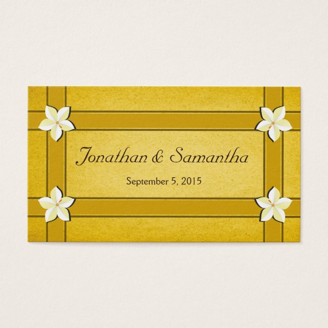 Rustikale Gold Floral Gastgeschenk Hochzeit Gefäll (Vorderseite)