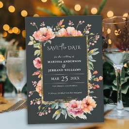 Rustikale Gold Frame Foto Save the Date Karte