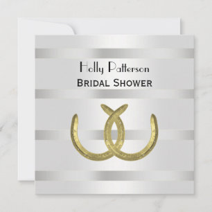 Rustikale Goldene Hufeisen Silver Whit Brautparty Einladung