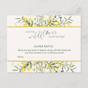 Rustikale Goldene Rahmen-Baby-Shower-Windel-Raffel Begleitkarte