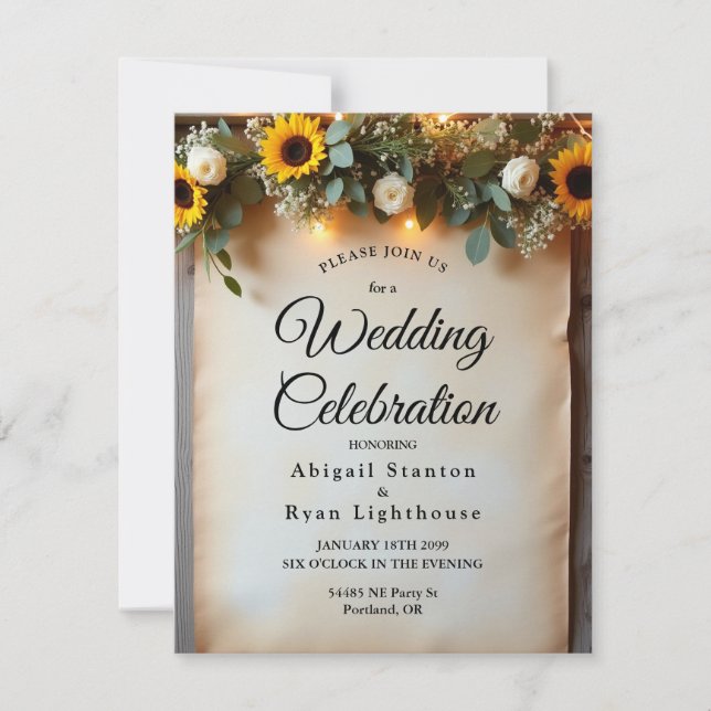 Rustikale Goldene Stunde Ansammlungen Einladung (Vorderseite)