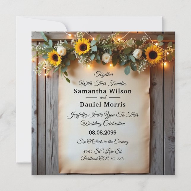 Rustikale Goldene Stunde Ansammlungen Einladung (Vorderseite)