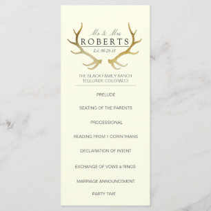 Rustikale Goldfeinde Elegante Wedding Rackcard Programm