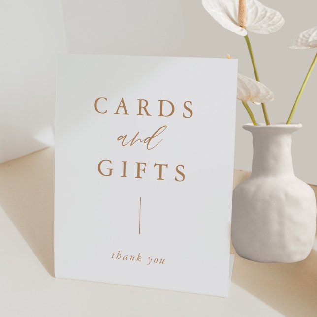 Rustikale Goldkalligraphie-Karten und -Geschenke Sockelschild (Von Creator hochgeladen)