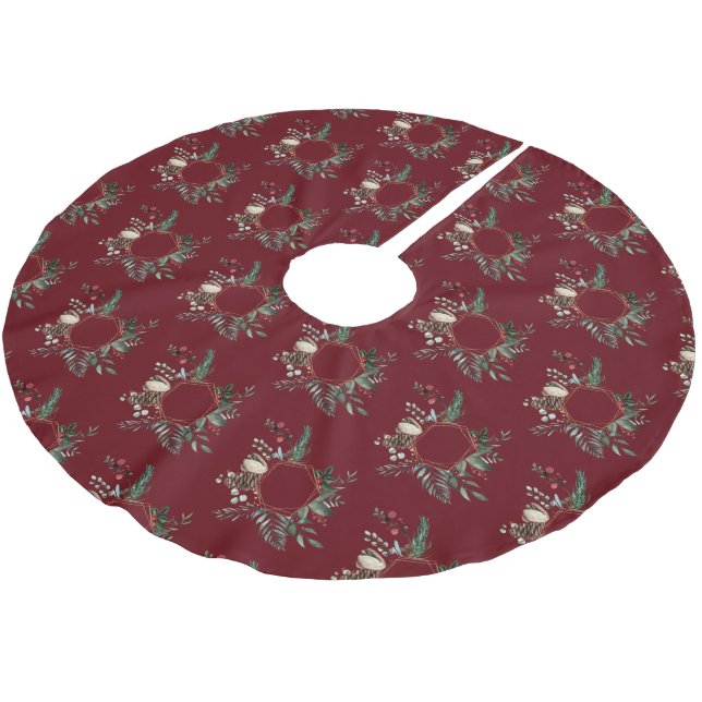 Rustikale Goldrahmen Berry Pinecone Weinroute Mend Polyester Weihnachtsbaumdecke (Schrägansicht)