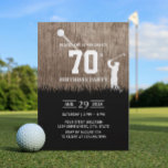 Rustikale Golf Geburtstagsparty Einladung<br><div class="desc">Golf Swinging 70. Geburtstag Party Einladungen.</div>
