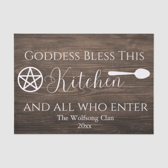 Rustikale Göttin Bless Pagan Hexe Seidenpapier (Vorderseite)