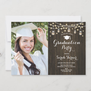 Rustikale Graduierungspartei - Einladung zum Foto