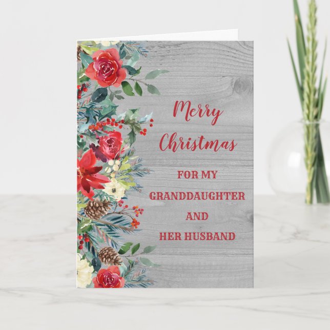 Rustikale Grandtochter und ihr Ehemänner Weihnacht Karte (Vorderseite)