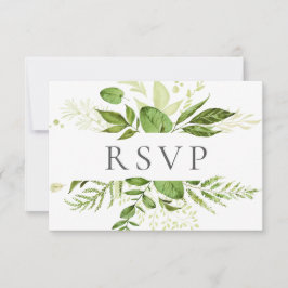 Rustikale Green Wedding RSVP Karten mit Wahlmöglic