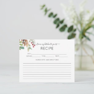 Rustikale Greene-Brautparty-Rezept-Karte Begleitkarte