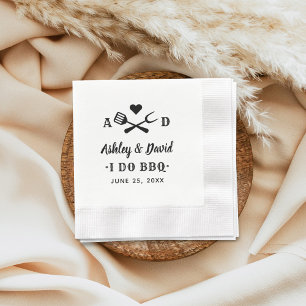 Rustikale Grill-Monogramm-I-Do-BBQ-Hochzeit Serviette