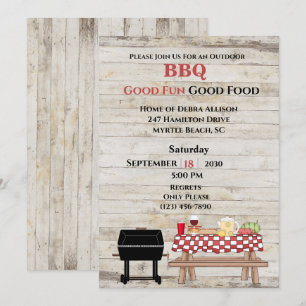 Rustikale GRILLEN Outdoor Grill Picnic Einladung