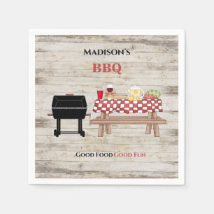 Rustikale GRILLEN Picnic Personalisiert Paper Serviette