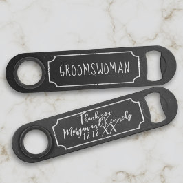Rustikale Groomswoman Vielen Dank für Ihre Hochzei Speed Flaschenöffner