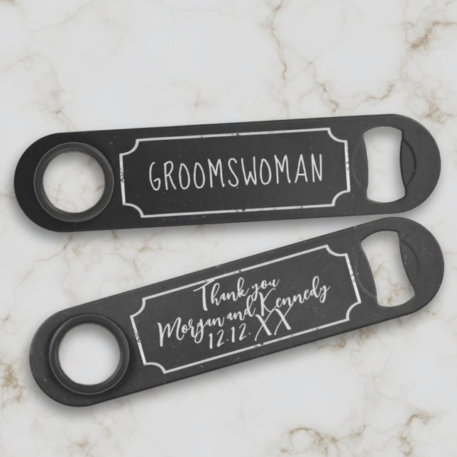 Rustikale Groomswoman Vielen Dank für Ihre Hochzei Speed Flaschenöffner (Von Creator hochgeladen)
