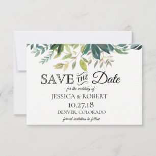 Rustikale Grünanlage Bouquet Save the Date