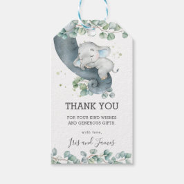 Rustikale Grünanlage Elephant Boy Baby Dusche Dank Geschenkanhänger