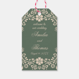 Rustikale Grünblütenhochzeit Geschenkanhänger