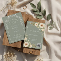 Rustikale grüne Blumenhochzeitseinladung