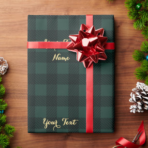 Rustikale grüne Buffalo-Karo-Plaid benutzerdefinie Geschenkpapier