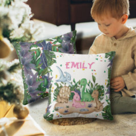 Rustikale Grüne Dinosauriername Kissen