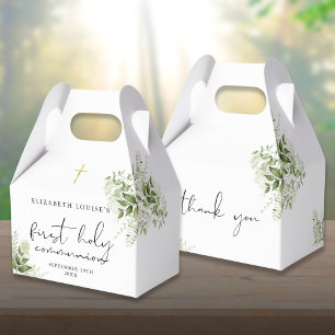 Rustikale Grüne Elegante Erste Heilige Kommunion Geschenkschachtel