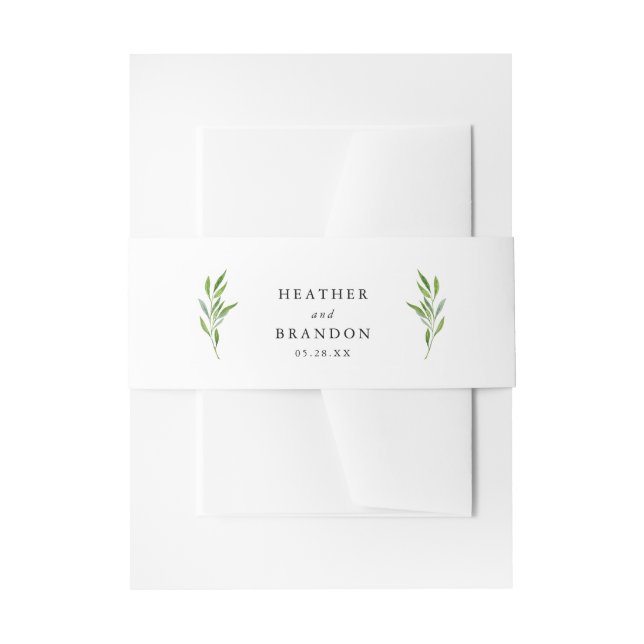 Rustikale Grüne Elegante Hochzeit Einladung Einladungsbanderole (Vorderseite Beispiel)