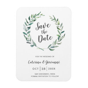Rustikale Grüne Elegante Hochzeit Termin vormerken Magnet