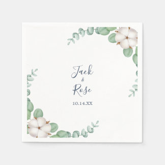 Rustikale Grüne Eukalyptus Sommerhochzeit. Serviette