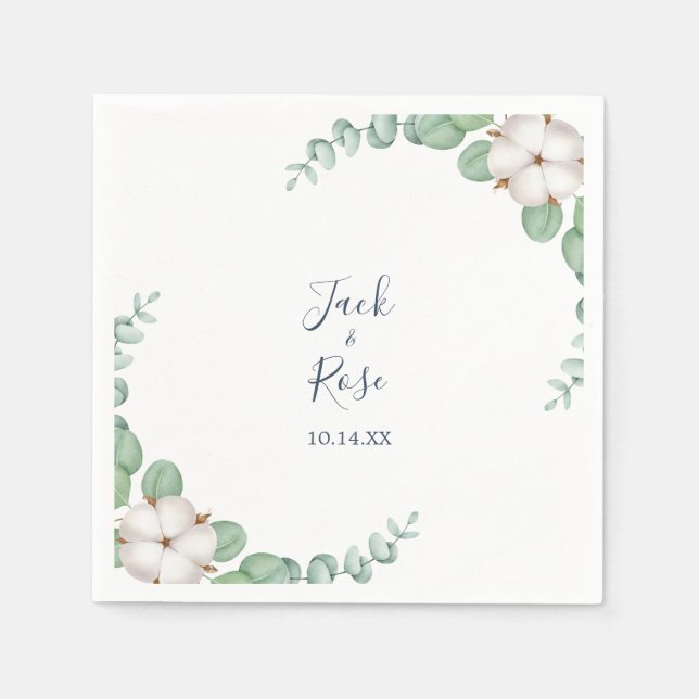 Rustikale Grüne Eukalyptus Sommerhochzeit. Serviette (Vorderseite)