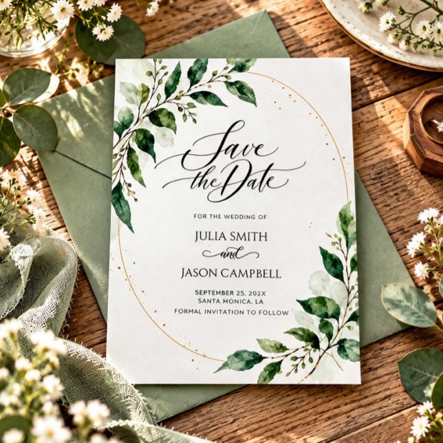 Rustikale Grüne Hochzeit - Save the Date (Von Creator hochgeladen)