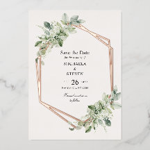 Rustikale Grüne Hochzeit Save The Date Rosen Gold