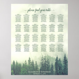 Rustikale grüne Pinien 24 Tafelübersicht Poster