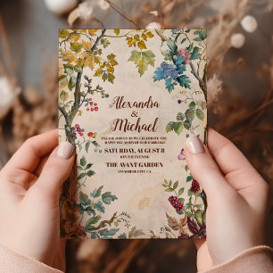 Rustikale grüne Wald-Farn-Hochzeit Einladung