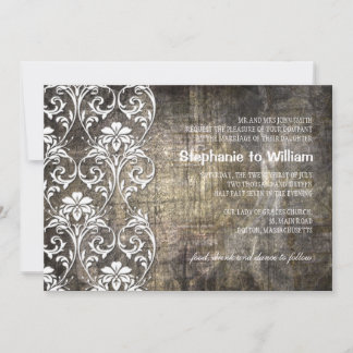 Rustikale Grunge Blues Hochzeit Einladung