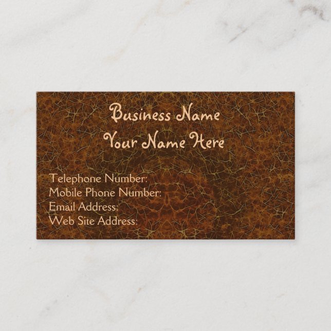 Rustikale Grunge Brown Textured Effect Business Ca Visitenkarte (Vorderseite)