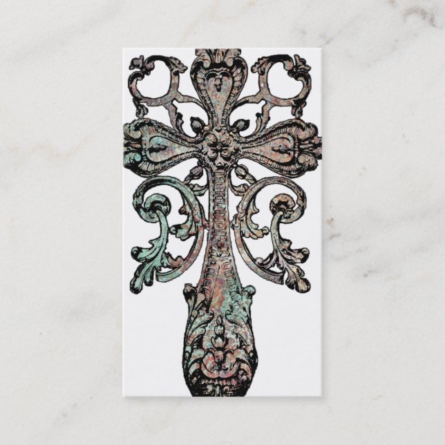 Rustikale Grunge Cross Business DJ Card Visitenkarte (Vorderseite)
