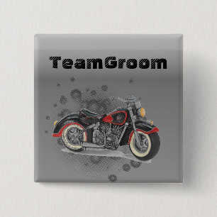 Rustikale Grunge Motorrad-Hochzeit Button