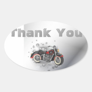 Rustikale Grunge Motorrad-Hochzeit Ovaler Aufkleber
