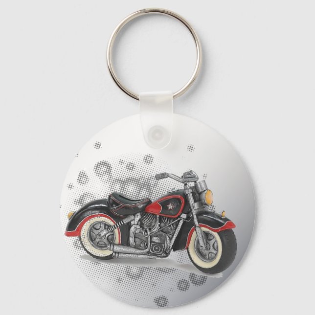 Rustikale Grunge Motorrad-Hochzeit Schlüsselanhänger (Vorderseite)