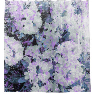 *~* Rustikale Grunge Rhododendron Blume Weiße Blüt Duschvorhang