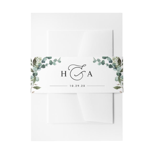 Rustikale Grünhochzeit Einladungsbanderole (Vorderseite Beispiel)